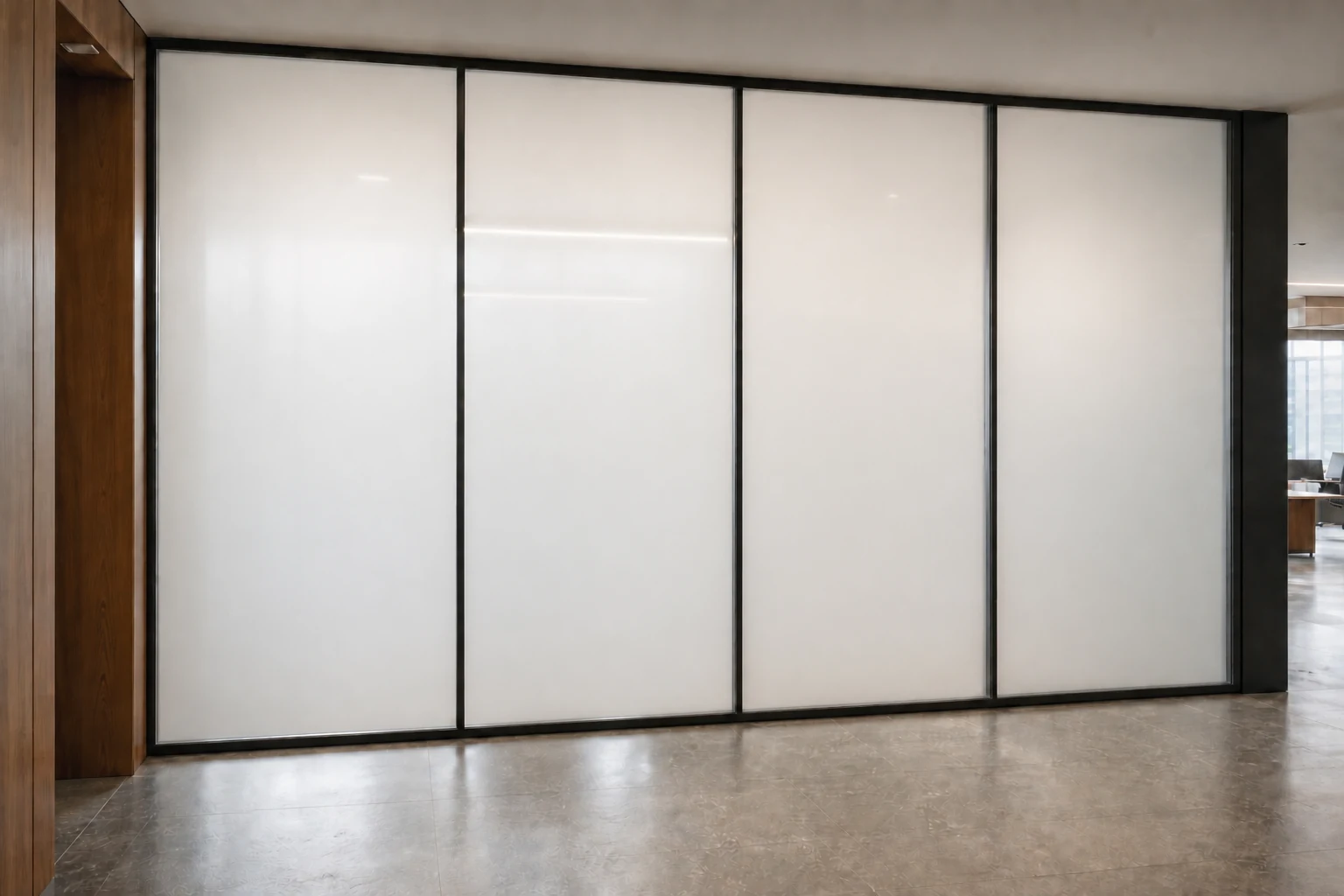 Same conference-room glass providing strong visual privacy
