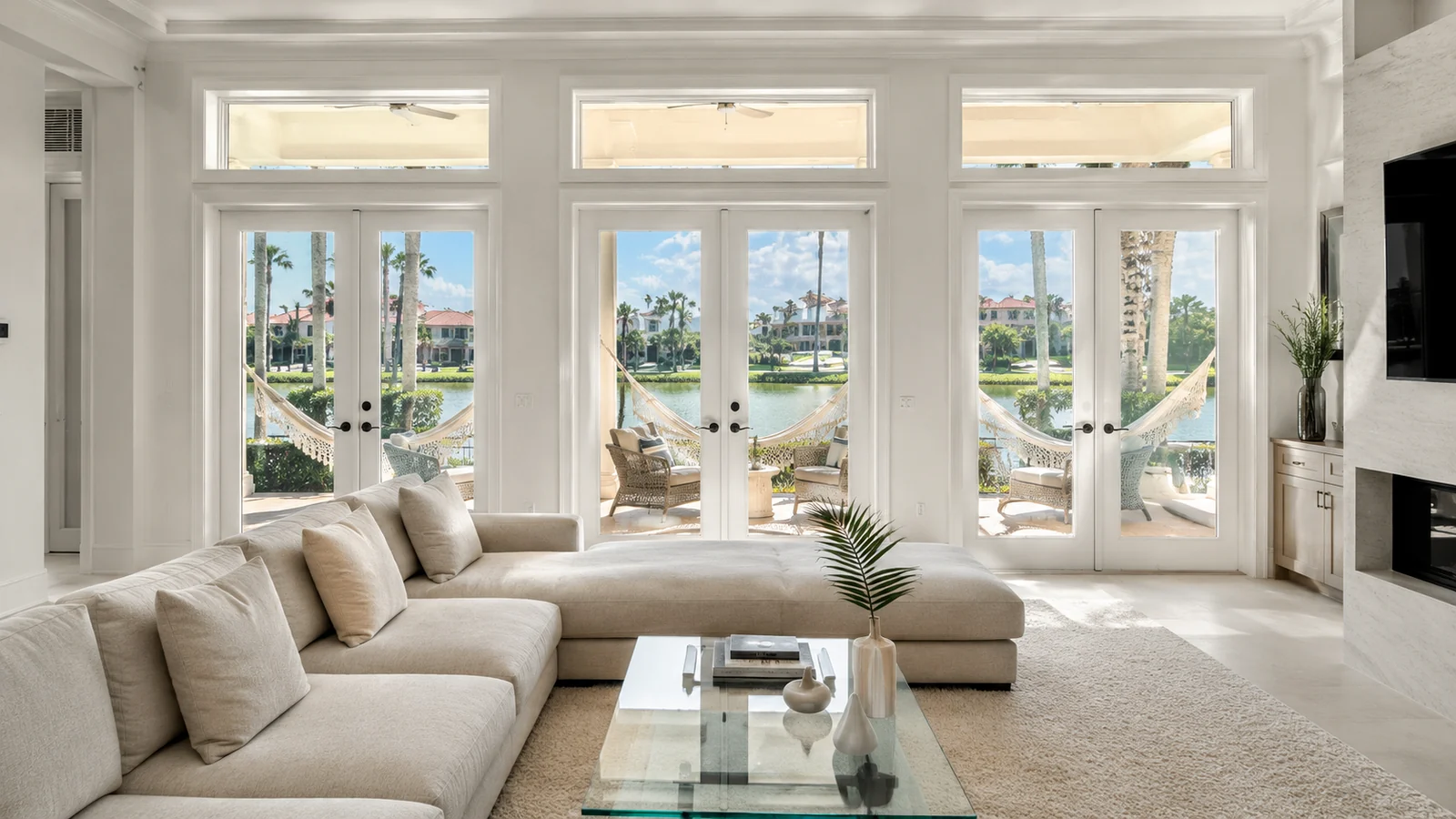 Jacksonville residential room with clear glass doors and open exterior view