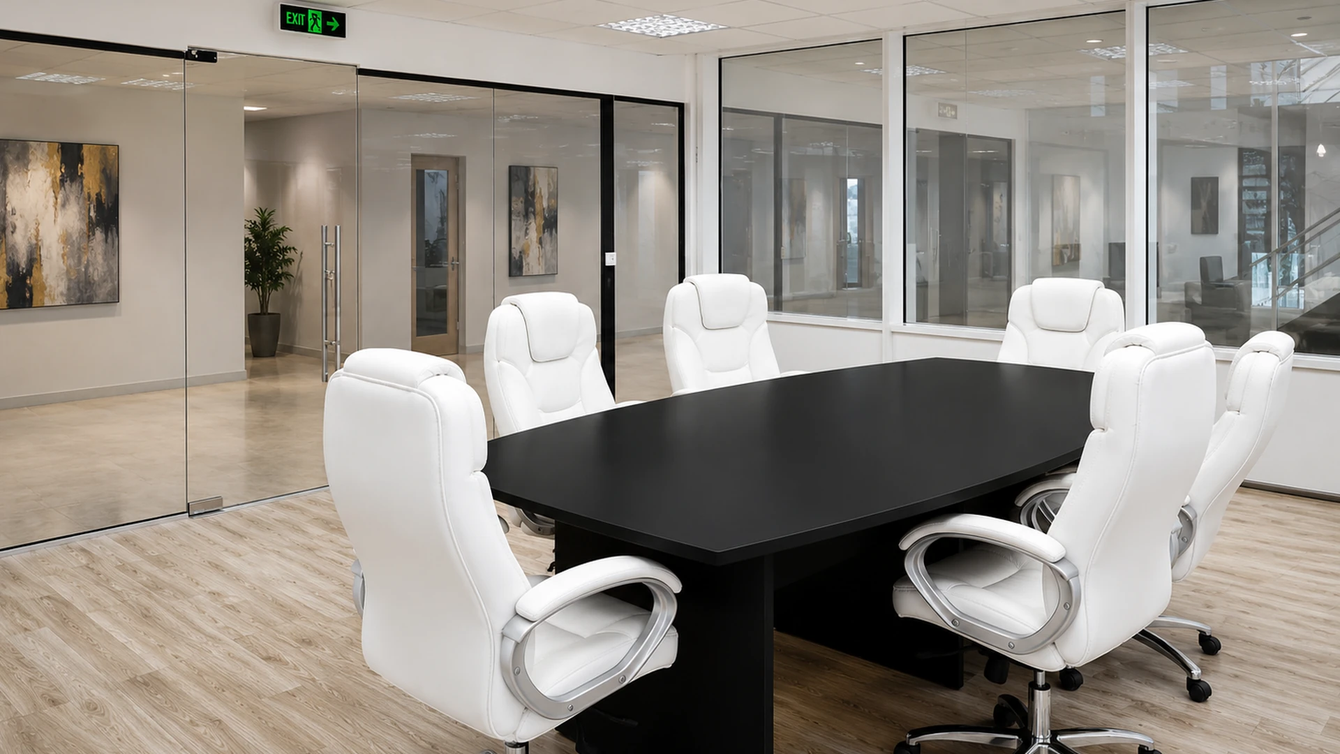 Miami executive boardroom with clear glass
