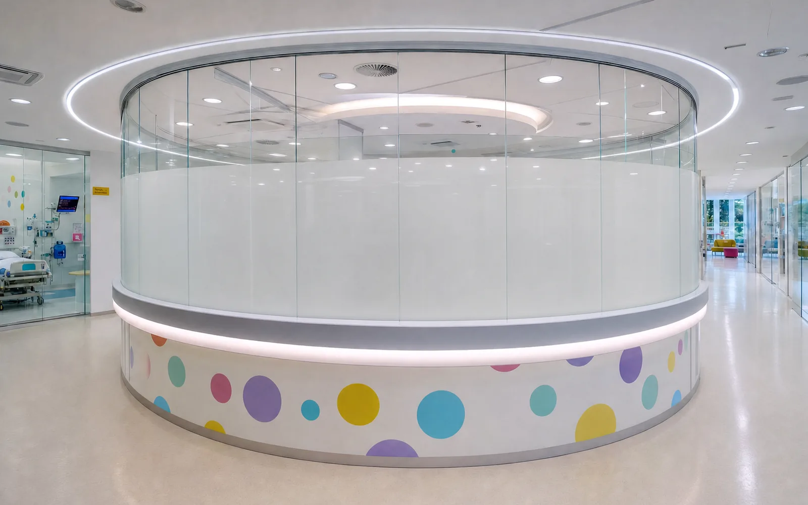 PDLC smart film privacy glass for healthcare and clinic spaces requiring on-demand visual privacy