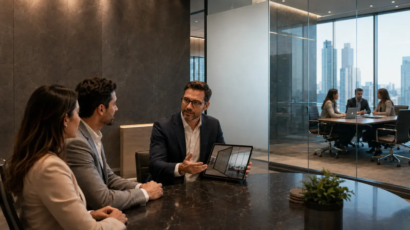 SmartGlass USA partner consultation for a commercial glass privacy project